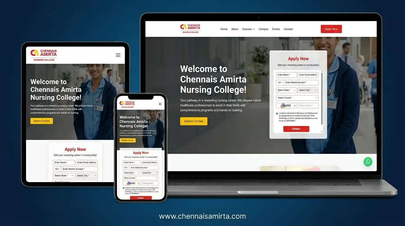 Chennais Amirta Nursing website by Stack E Systems