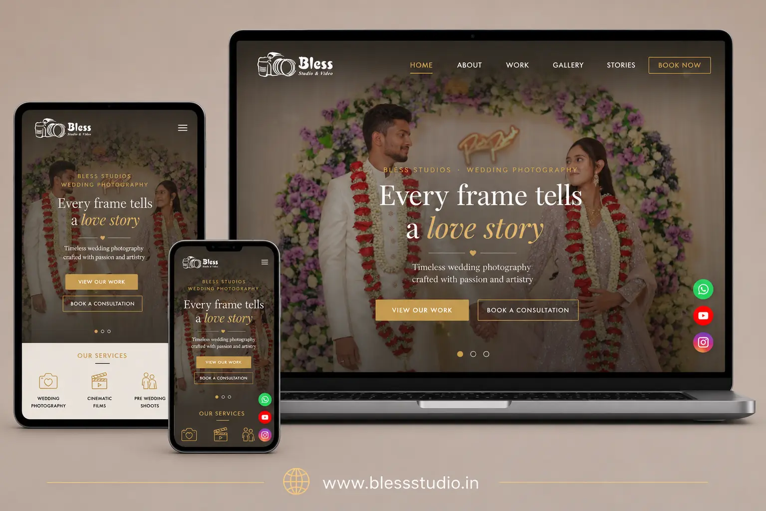 Bless Studios website by Stack E Systems