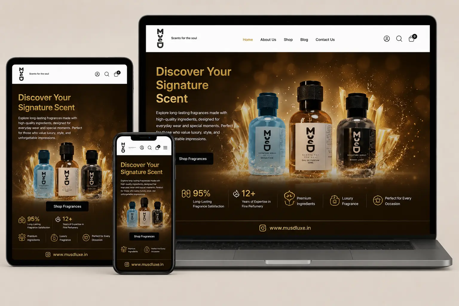 Musd Luxe website by Stack E Systems
