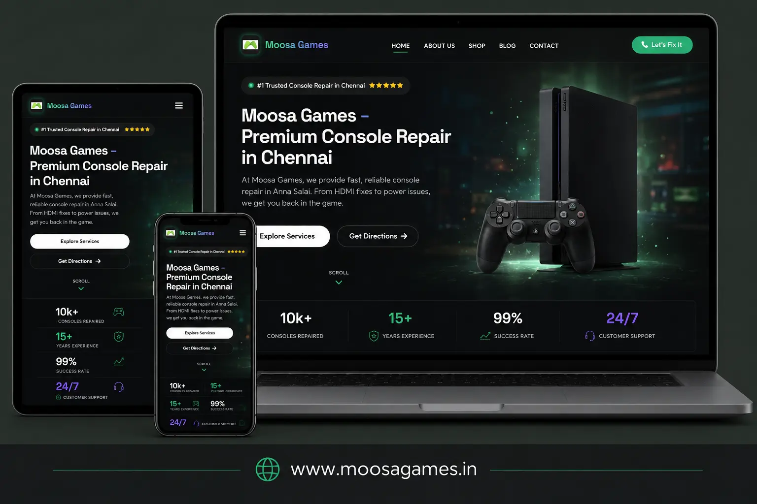 Moosa Games website by Stack E Systems